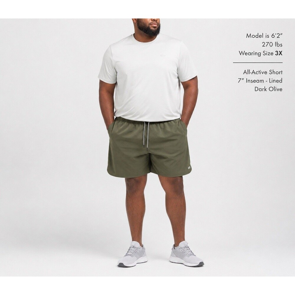 Rhoback Mens Everyday Shorts Green Performance Stretch 7” Drawstring Size 3XL